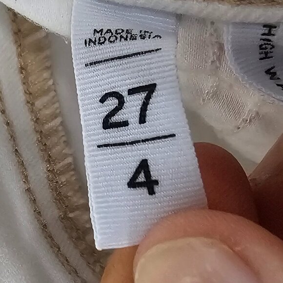 Loft White High Rise Flare Crop Jeans Denim Distressed 4 - Picture 12 of 15